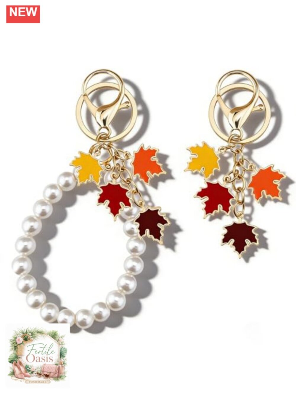 Maple Leaf Bag Charm Keychain Purse Charm Metal